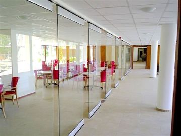 Spotless Room Dividers / Aluminium Frame Sliding Glass Partition Wall for Office