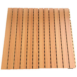 Home Decoration Wooden Grooved Acoustic Panel Polyester Fiber Material