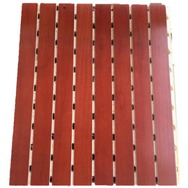 Fire Resistant WPC PVC Wooden Grooved Acoustic Panel , Sound Absorbing Panels For Home