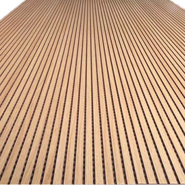 Sound Absorption Wooden Grooved Acoustic Panel Decoration Carved Pattern