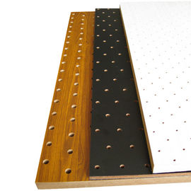 Fireproof Decorative Perforated Wood Panels Hall Wood Sound Absorption