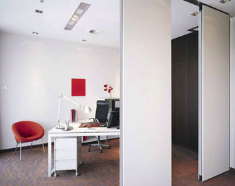 Aluminium Track Office Folding Partition Walls , Commercial Furniture Wood Acoustic Room Divider