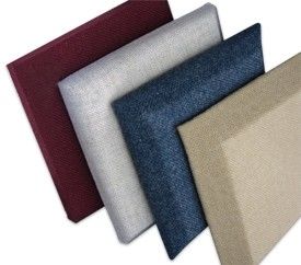Chamfer Angle Insulation Acoustic Fabric Panels / Wall Covering Board