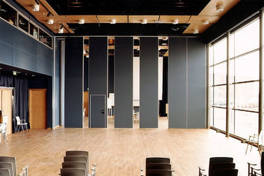 Auditorium Interior Decorated Wooden Movable Partition Walls / Sliding Room Dividers