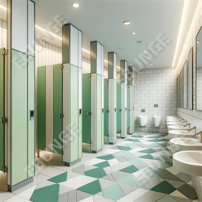 Scratch Resistant and Easy to Clean 1/2 Inch 1950mm Toilet Partition Wall with Hinged Door