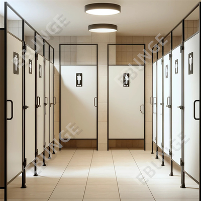 Modern Toilet Partition Wall / Toilet Partition with Hinged Door and 304 Steel Hardware