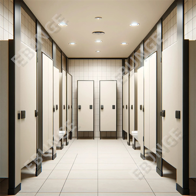 Modern Toilet Partition Wall / Toilet Partition with Hinged Door and 304 Steel Hardware