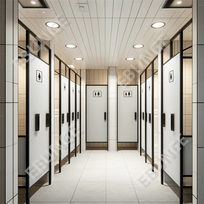 Modern Toilet Partition Wall / Toilet Partition with Hinged Door and 304 Steel Hardware