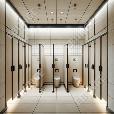 Modern Toilet Partition Wall / Toilet Partition with Hinged Door and 304 Steel Hardware
