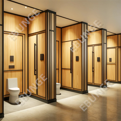 Easy to Clean Fire Rated Toilet Cubicle Partition with Hinged Door
