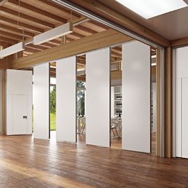 Hotel Movable Acoustic Folding Partition Walls Sliding Wood Doors