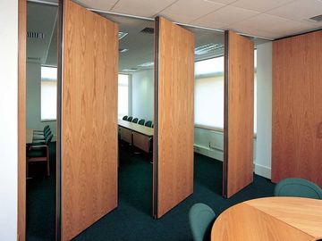 Commercial Hard Cover Acoustic Fabric Sliding Partition Doors For Office / Conference Room