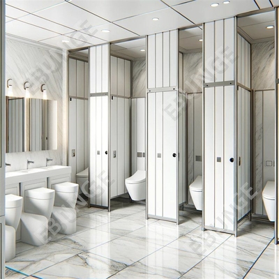 Floor Mounted Toilet Partition Wall with Water Resistance and Color Assortment Assortment