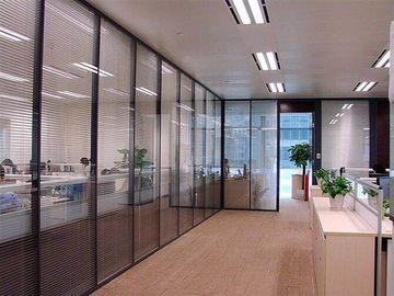 Soundproof Fireproof Sliding Office Partition Glass Walls With Aluminum Frame