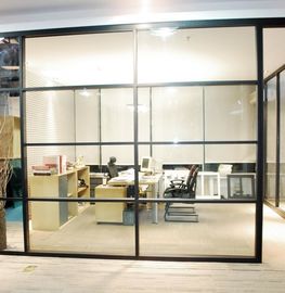 Soundproof Fireproof Sliding Office Partition Glass Walls With Aluminum Frame