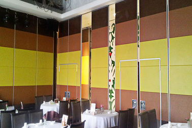 Melamine Surface Collapsible Sliding Partition Walls For Hotel / Teaching Center