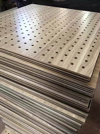 Theater Perforated Wood Acoustic Panels MDF Melamine Surface Aluminum Keel