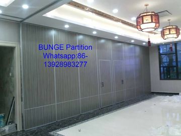 Collapsible Office Wooden Sliding Partition Walls Materials Aluminum Frame