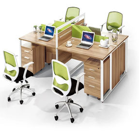 Customized Size Office Furniture Partitions / Wooden Modular Office Workstation