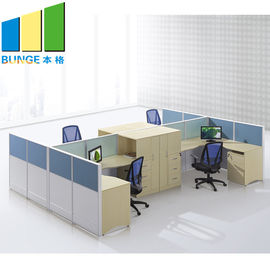 4 Person Division Office Workstation / Modern Office Furniture Cubicles