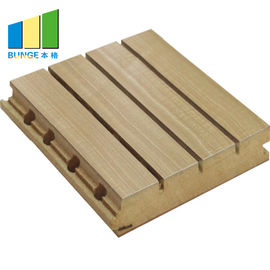 Eco - Friendly Wooden Grooved Noise Reduction Wall Panels For Home Decorative