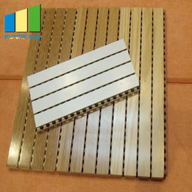 Eco - Friendly Wooden Grooved Noise Reduction Wall Panels For Home Decorative