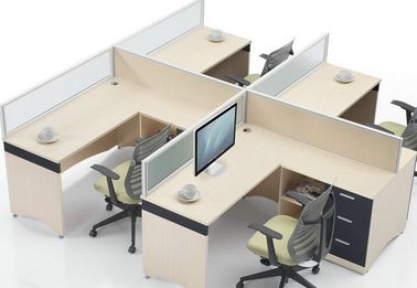 Full High Office Furniture Partitions / L &amp; T Shaped Office Workstation Table