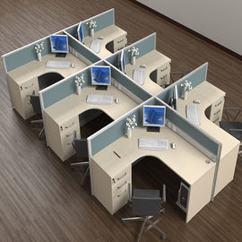 Free Standing 8 Seater Flexible Modular Office Workstation For Staff ISO9001