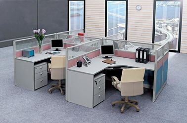 Free Standing 8 Seater Flexible Modular Office Workstation For Staff ISO9001