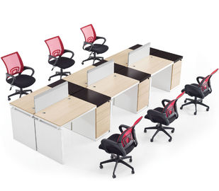 Commercial Office Furniture Partitions For Four People / Wood Computer Desks Office Cabin Partition