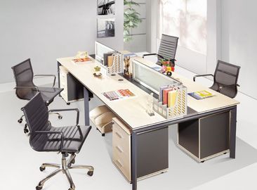 Cusomized Wooden Material 4 Seats Office Desk Cubicle Multi Color Easy To Install