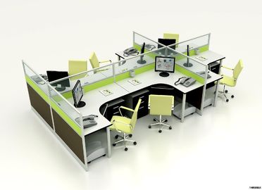 Contemporary Furniture Modular Partition Cubicle Office Workstation For 6 Seater