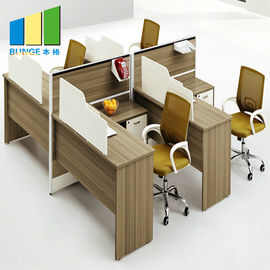 Melamine Finish Board Staff Workstation Office Furniture L Shaped 5 Years Warranty