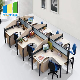 Melamine Finish Board Staff Workstation Office Furniture L Shaped 5 Years Warranty