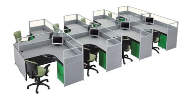 Modular Partition 120 Degree Office Workstation Table For 3 - 8 Seaters