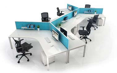 Modular Partition 120 Degree Office Workstation Table For 3 - 8 Seaters