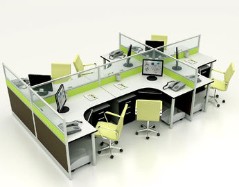 Modular Partition 120 Degree Office Workstation Table For 3 - 8 Seaters