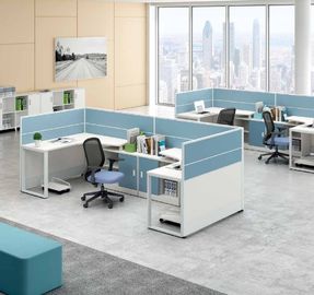 OEM Office Furniture Partitions , 6 Seater Office Workstation With Side Cabet