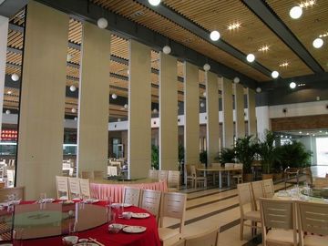 Top Hanging 100 Mm Fabric Surface Movable Sliding Partition Walls For Restaurant