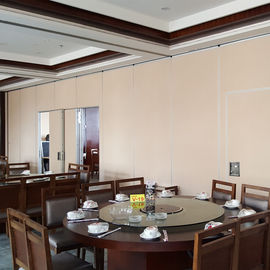 Convenient Leather MDF Fabric Banquet hall Folding Partition Walls Movable On Wheels Push And Pull