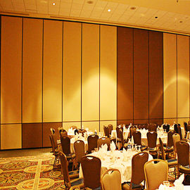 Convenient Leather MDF Fabric Banquet hall Folding Partition Walls Movable On Wheels Push And Pull