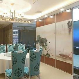 Convenient Leather MDF Fabric Banquet hall Folding Partition Walls Movable On Wheels Push And Pull