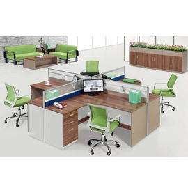 Adjustable 4 Person Office Workstation / Modular Office Furniture Cubicles