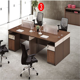 Four Person Workstation Office Furniture Partitions / Aluminum Office Table Cubicle With Side Extension