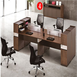 Four Person Workstation Office Furniture Partitions / Aluminum Office Table Cubicle With Side Extension