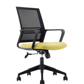 Modern Staff Black Nylon Mesh Chair , Mid Back Office Furniture Swivel Chairs
