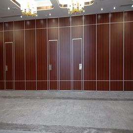 Banquet Hall Acoustic Movable Wooden Collapsible Partition Walls With Double Pass Door