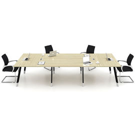 Office Furniture Melamine Board Conference Room Table Deep Oak + Light Oak Color