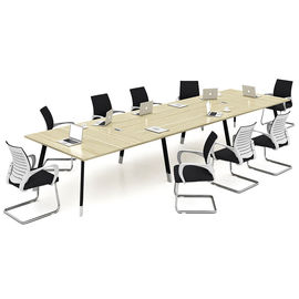 Office Furniture Melamine Board Conference Room Table Deep Oak + Light Oak Color