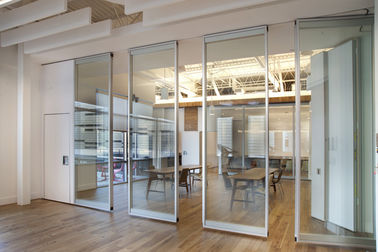 Transparent Glass Tempered Movable Partition Walls / Folding Glass Divider